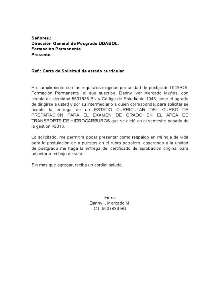 Carta Solicitud de Aval Postgrado UDABOL