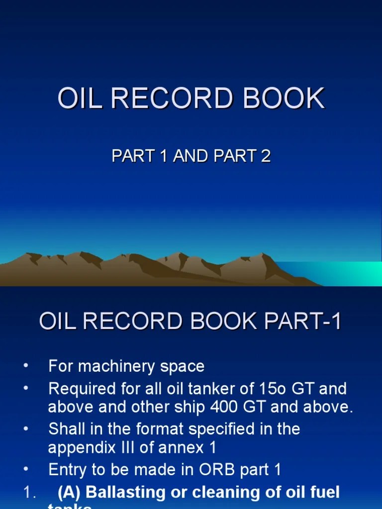 Oil Record Book PDF