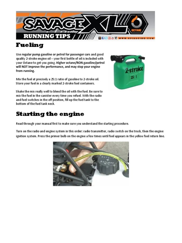 HPI Octane Running Tips PDF Ignition System Gasoline