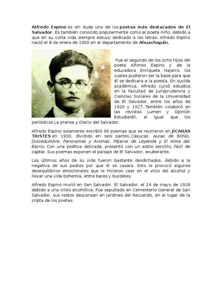 Biografias Alfredo Espino Poesía