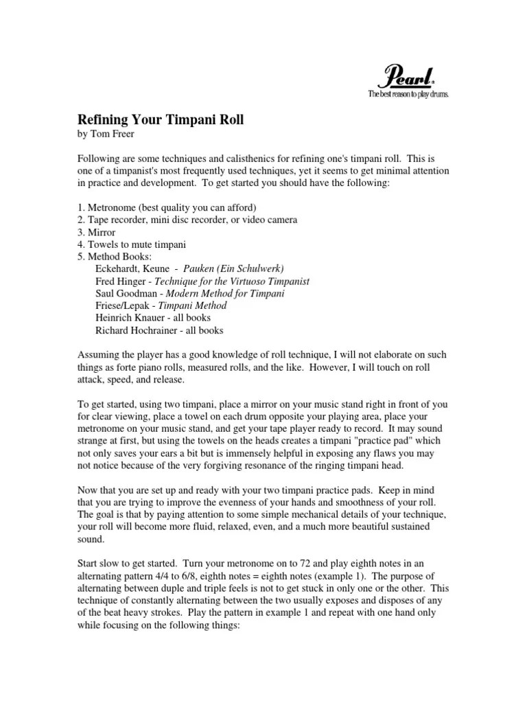 Refining Your Timpani Roll PDF Music Theory Elements Of Music