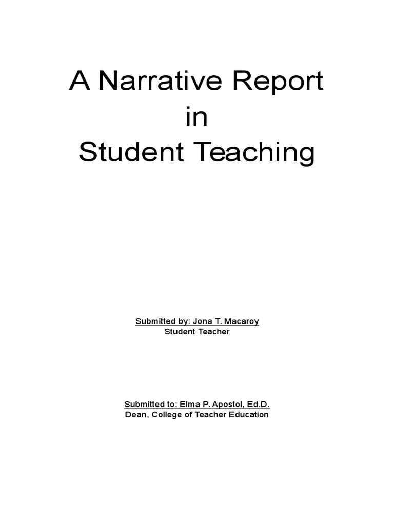 Narrative Report PDF Teachers Teaching
