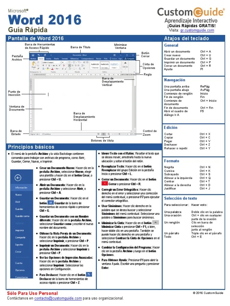 Word 2016 Guia Rapida PDF Point and Click Ventana (informática)