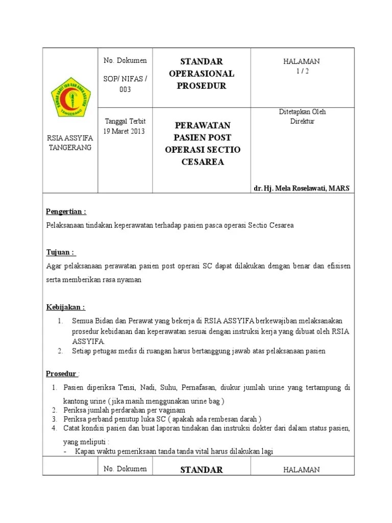 03_ Sop Perawatan Pasien Post Operasi Sc