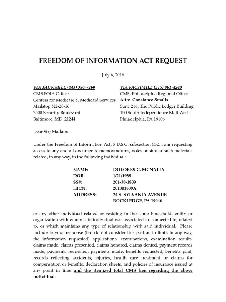 16 07 06 foia request for medical records lien amount