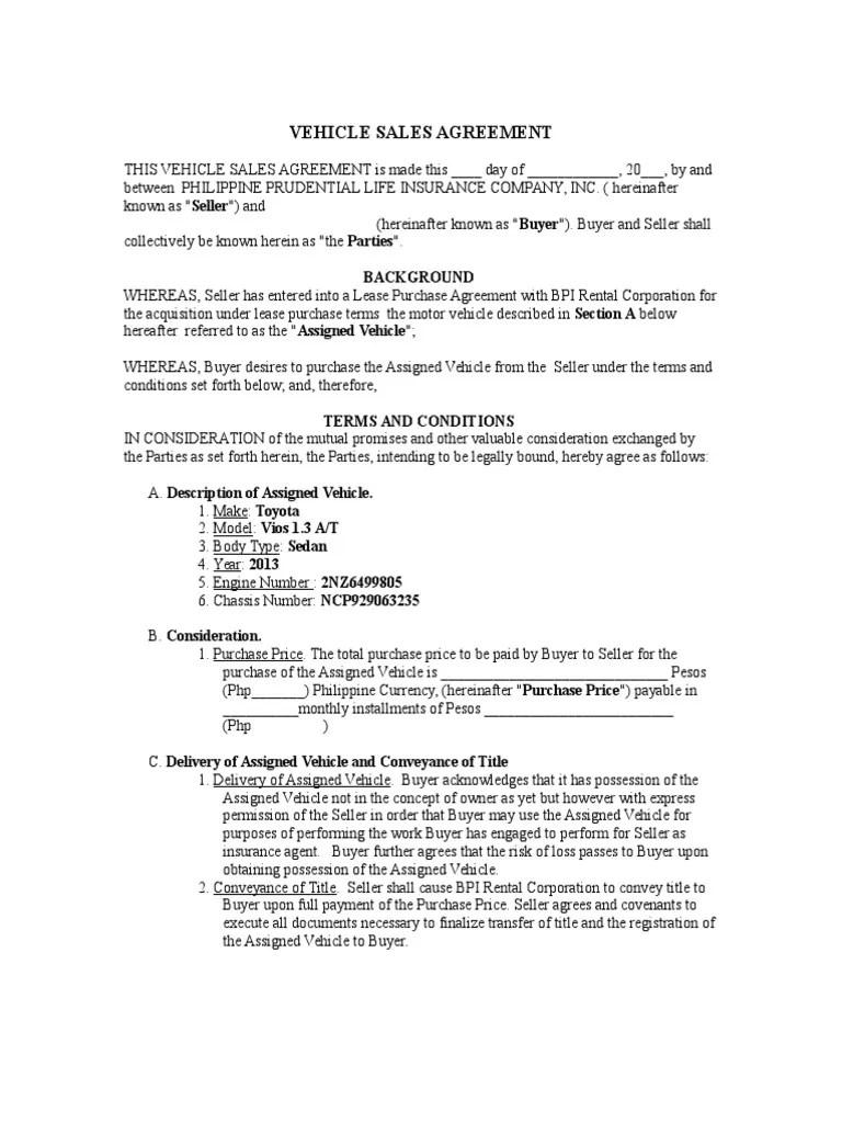 Car Sale Agreement Format In Tamil Car Sale and Rentals