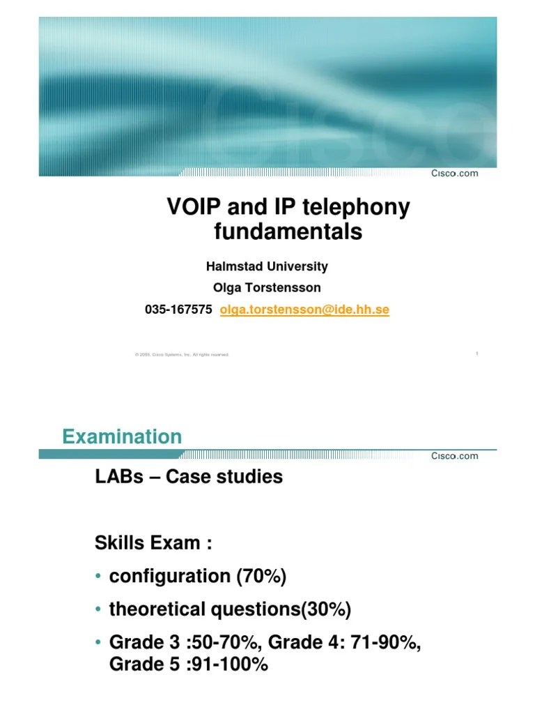 VOIP and IP Telephony Fundamentals Halmstad University Olga