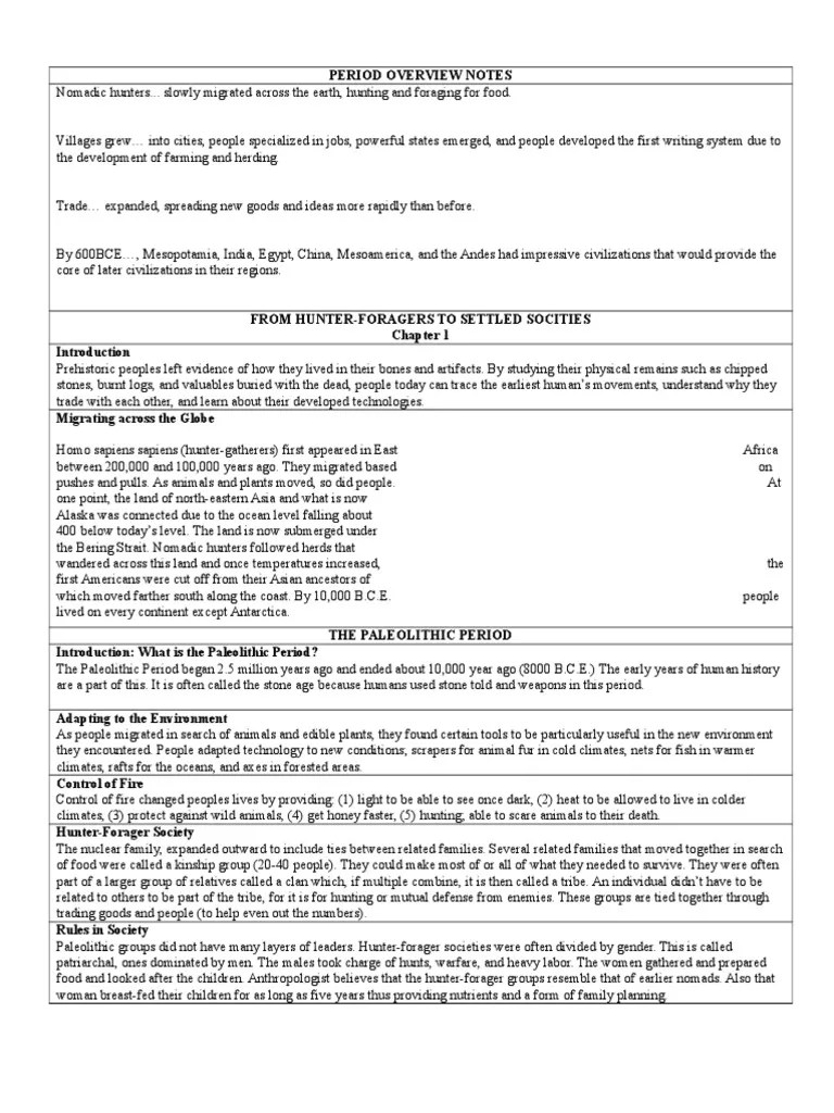 Amsco Book Period Overview Notes Template Ch 12 Sumer