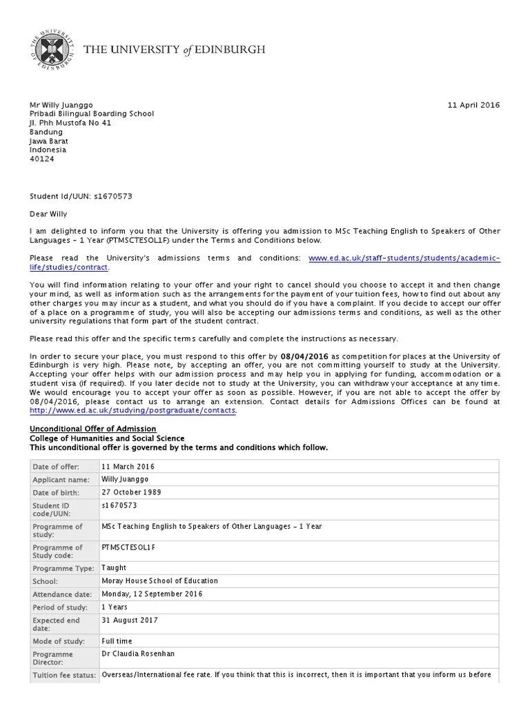 University of Edinburgh Fee Tuition Payments