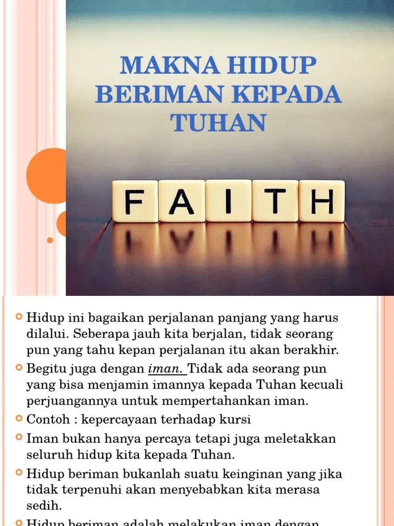Makna Hidup Beriman Kepada Tuhan | PDF