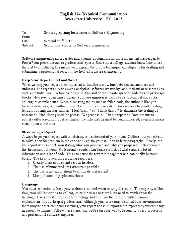 Memo Example 22 PDF Technical Communication Engineering