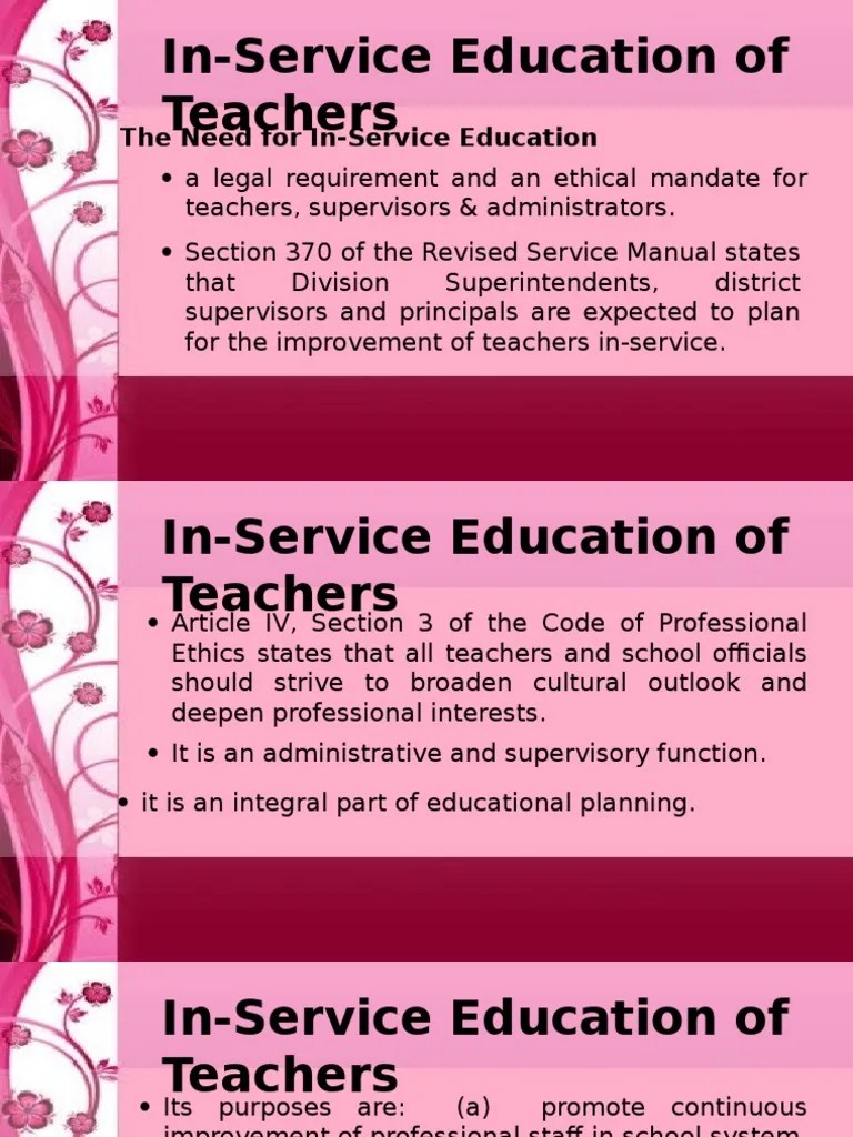 In-Service Education For Teachers | PDF | Teachers | Quality Of Life