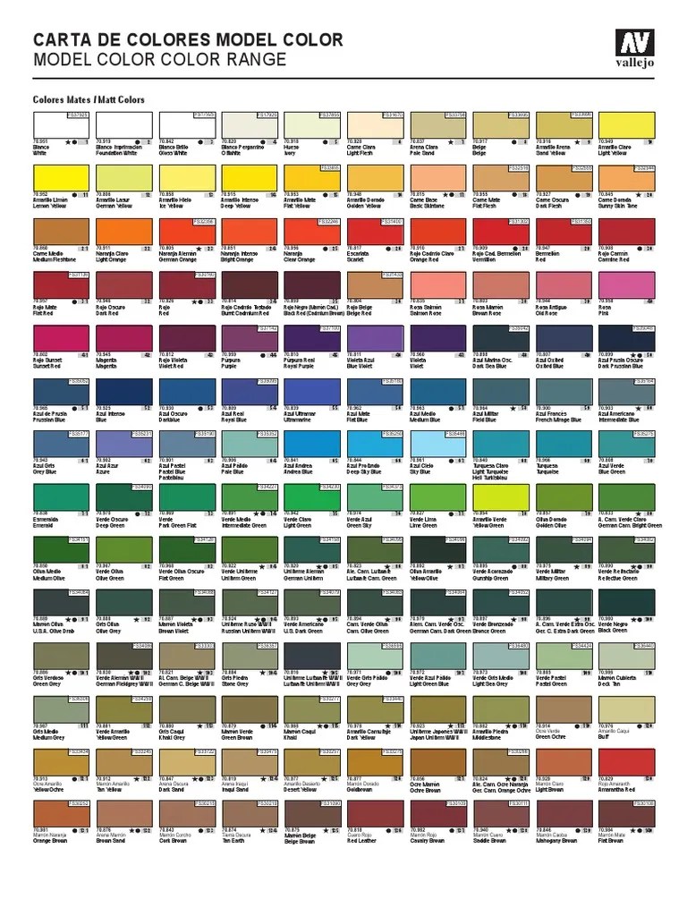 Vallejo Model Color Chart | PDF | Grey | Green