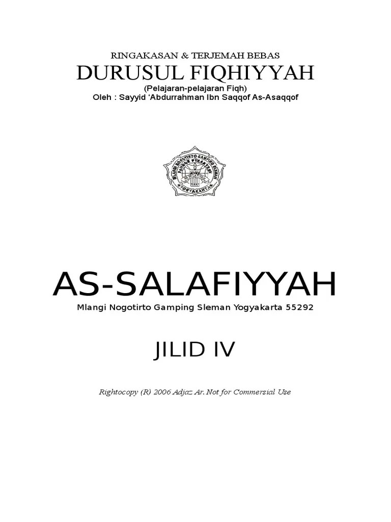Terjemahan Durusul Fiqhiyyah Jilid 4