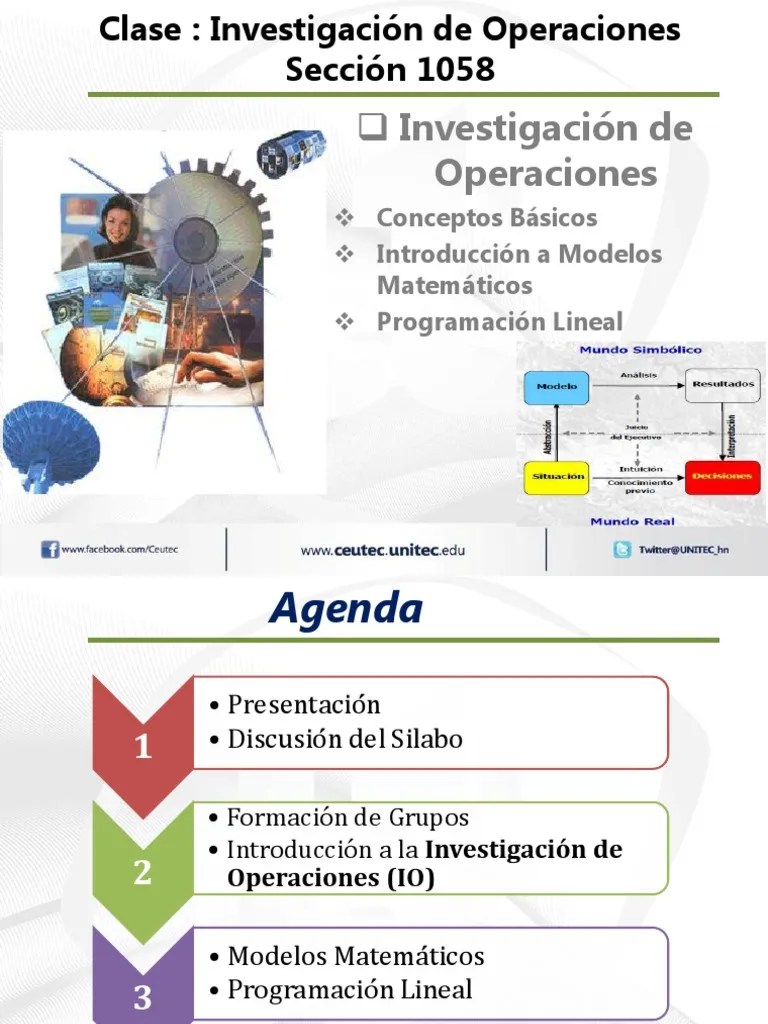 Investigacion de OperacionesConceptos Basicos IO Semana 1