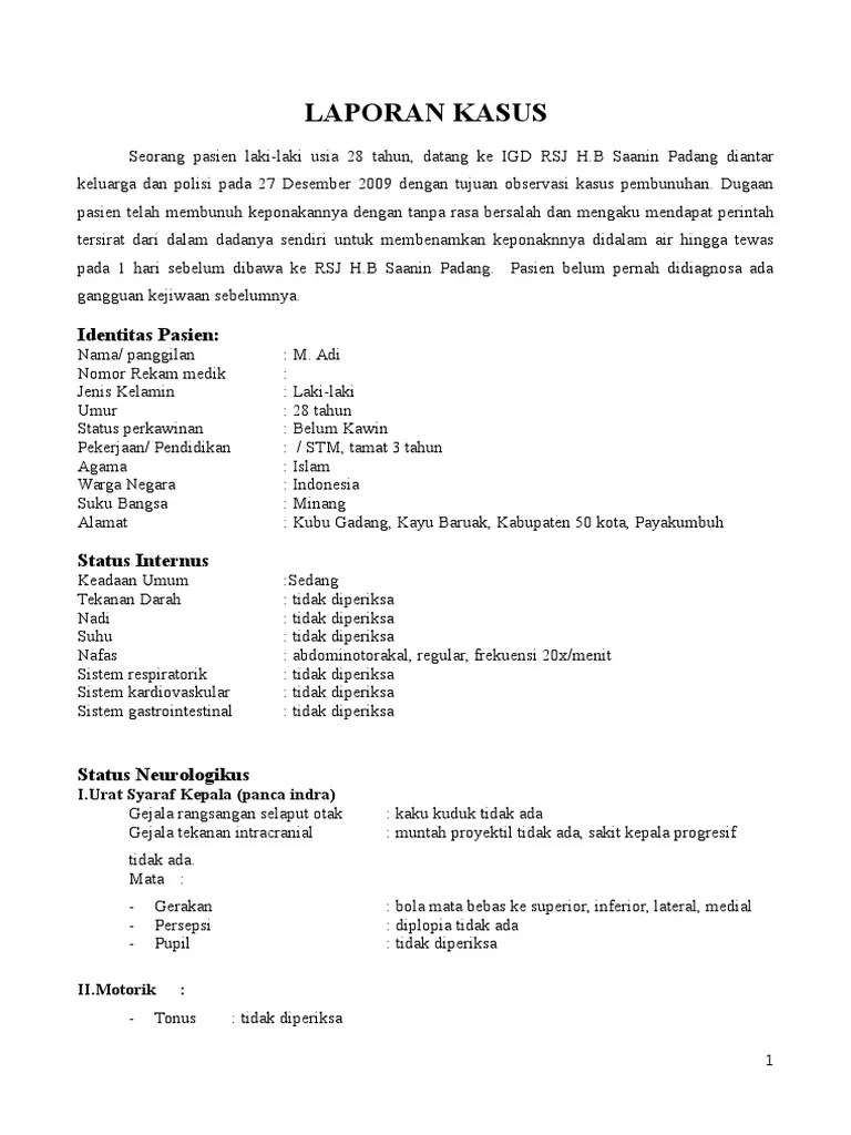 LAPORAN KASUS Pembunuhan | PDF