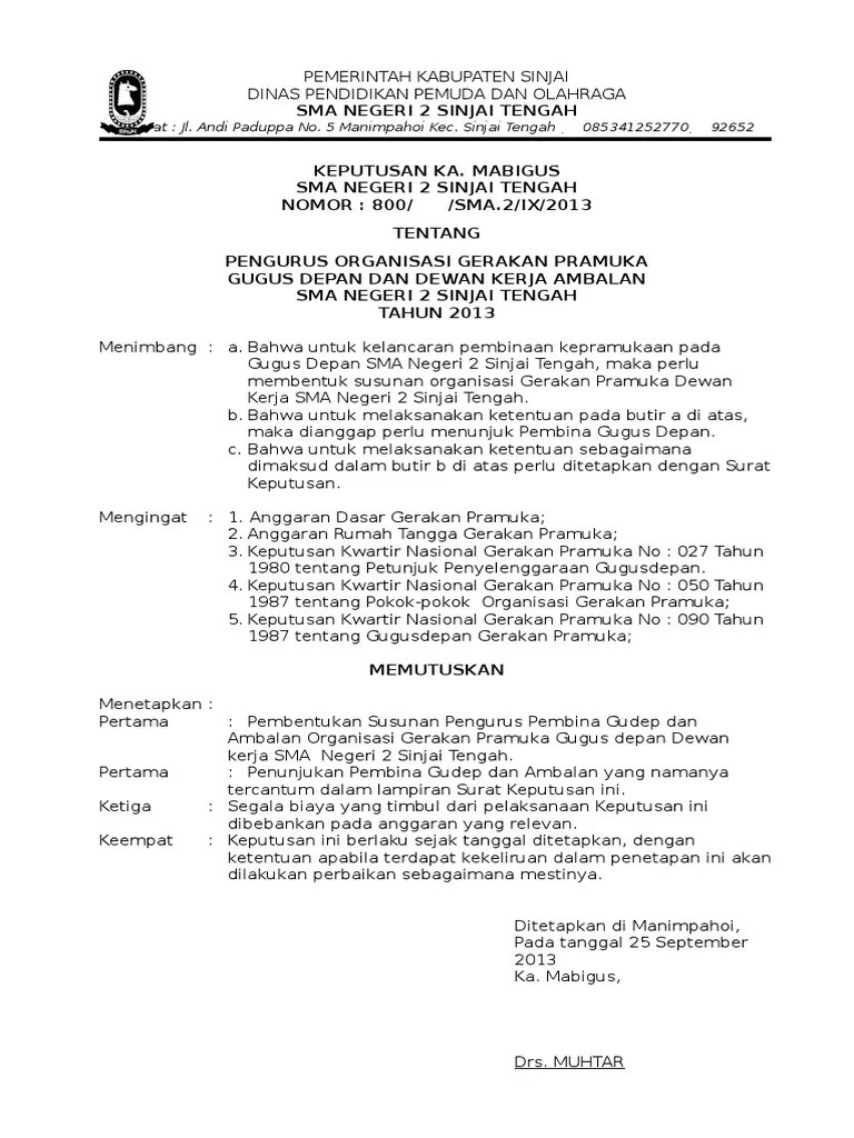 SK Pembina Pramuka | PDF