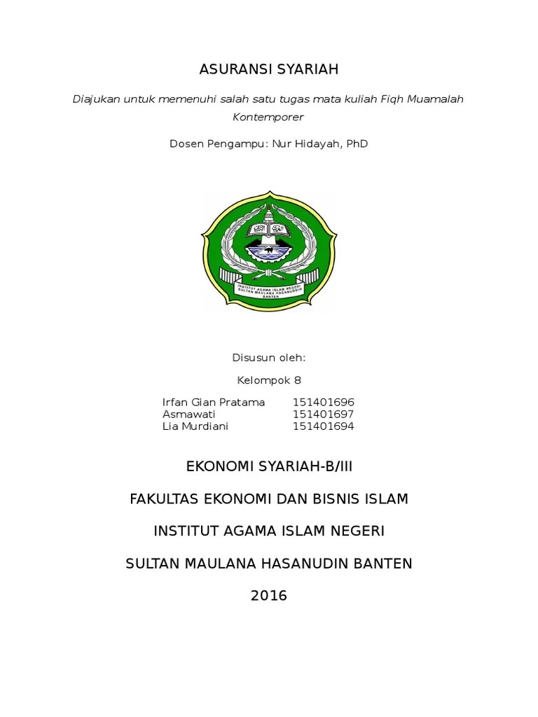 makalah ASURANSI SYARIAH