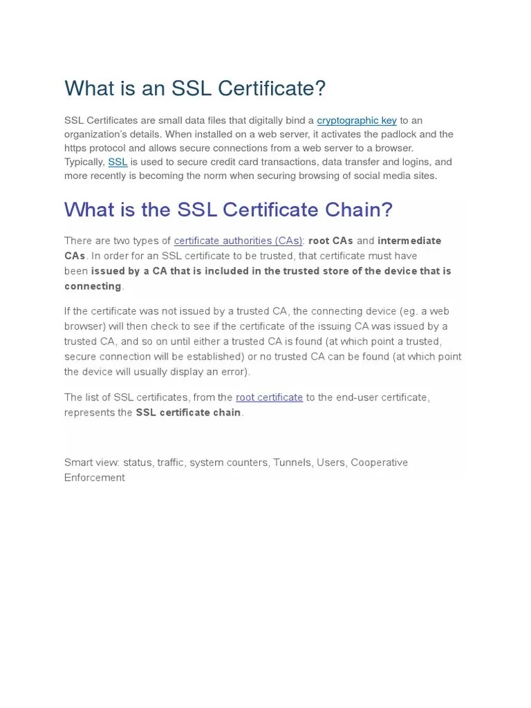 What is the SSL Certificate Chain?