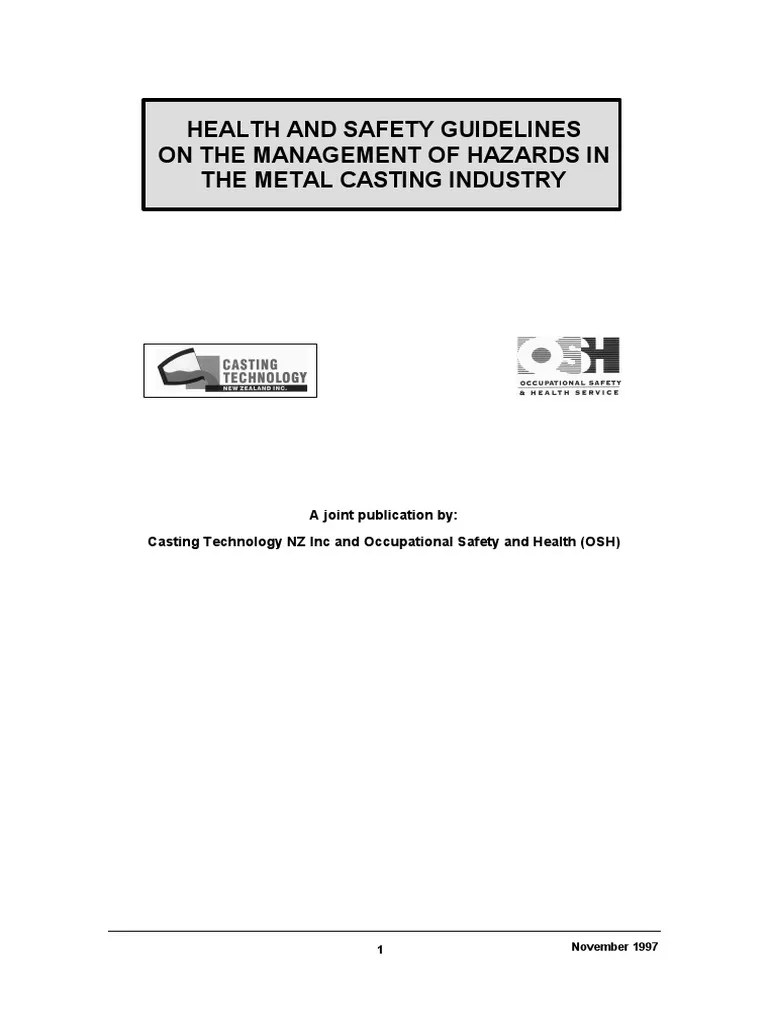 Metal Casting Hs Guidelines Personal Protective Equipment Foundry
