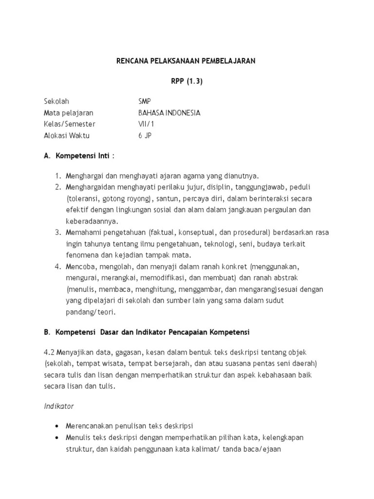 Menyajikan Lisan Dan Menulis Teks Deskripsi Berbagi Teks Penting