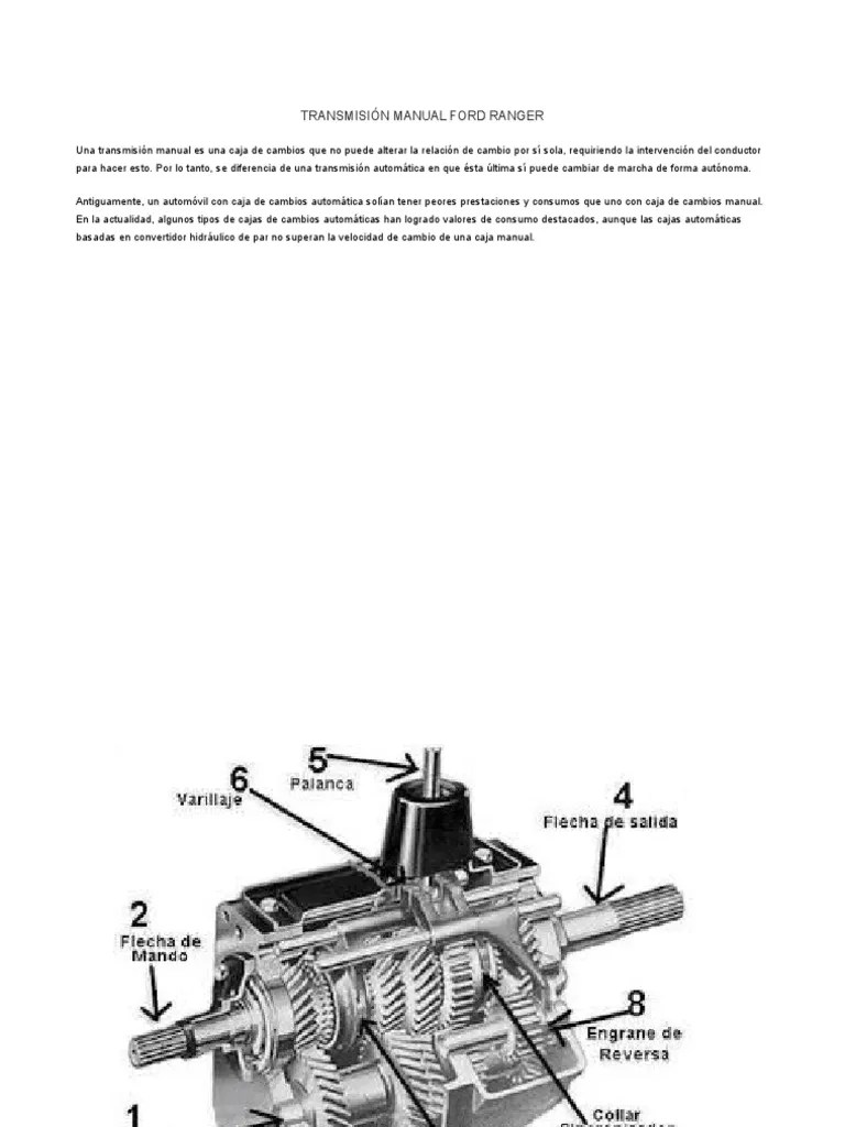 Transmisión Estandar Ford Ranger (Partes) | PDF