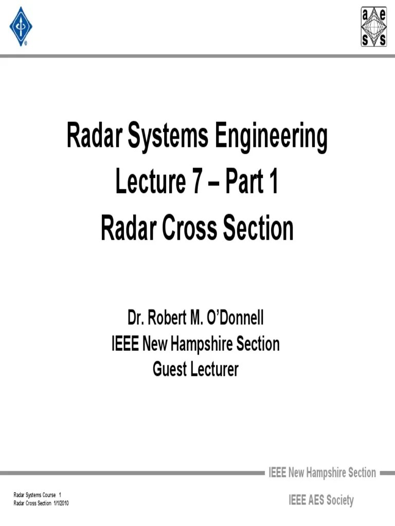 Radar 2009 A 7 Radar Cross Section 1 PDF Cross Section (Physics) Radar