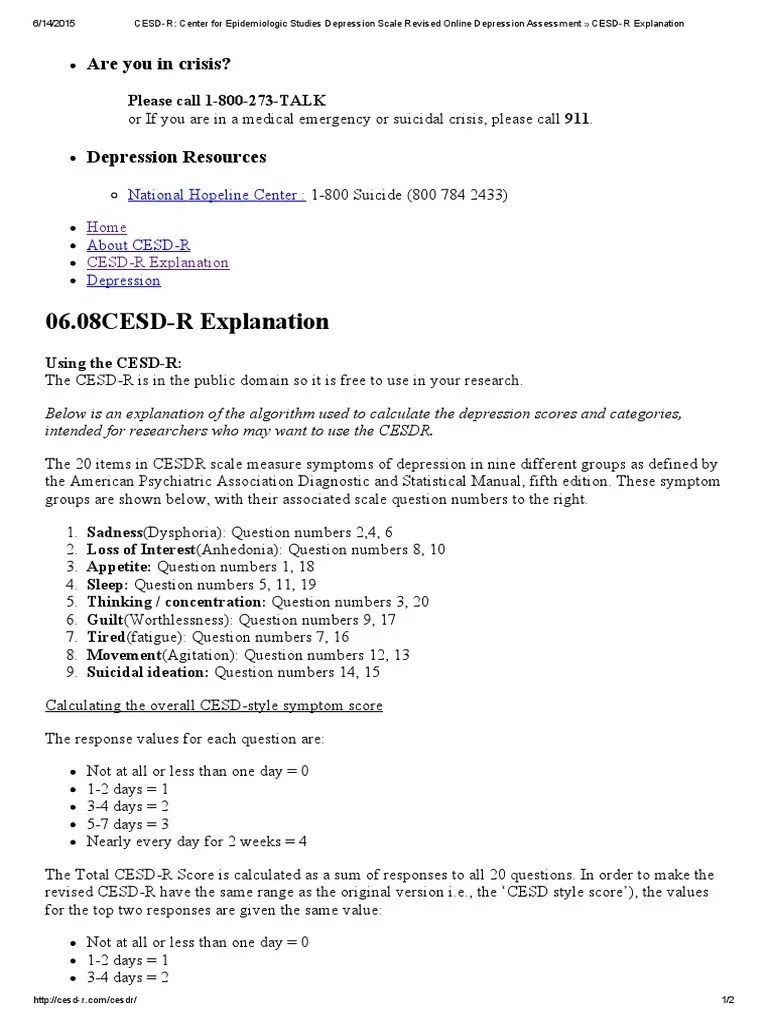 CESDR_ Center for Epidemiologic Studies Depression Scale Revised
