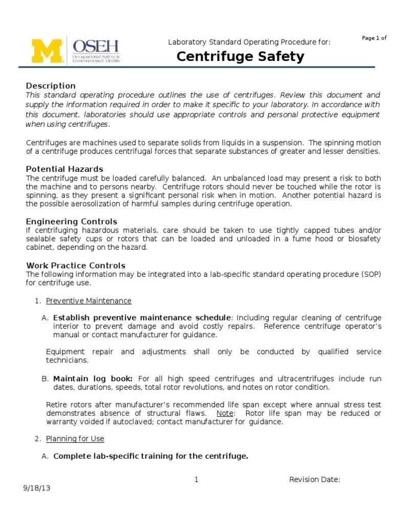 Centrifuge Safety PDF Centrifuge Personal Protective Equipment