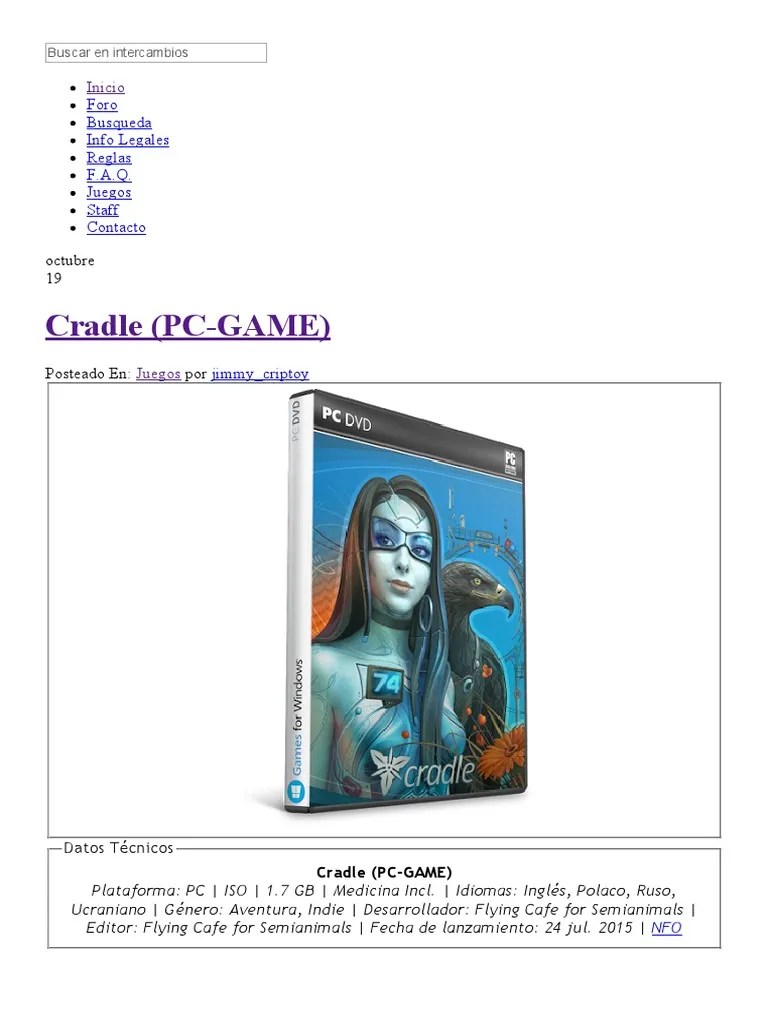 Cradle (PCGAME) IntercambiosVirtuales PDF Informática