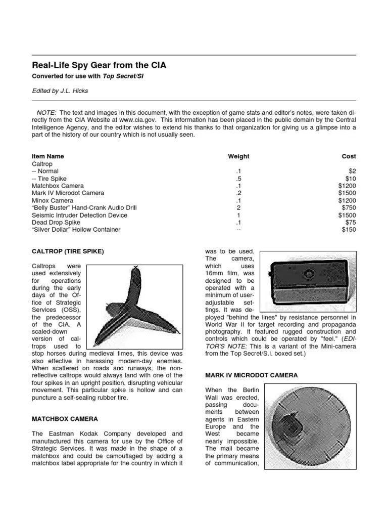 CIA Spy Gear Central Intelligence Agency Espionage Free 30day