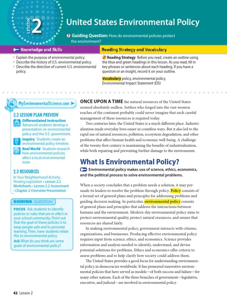 2 2 u s environmental policy United States Environmental Protection Agency United States