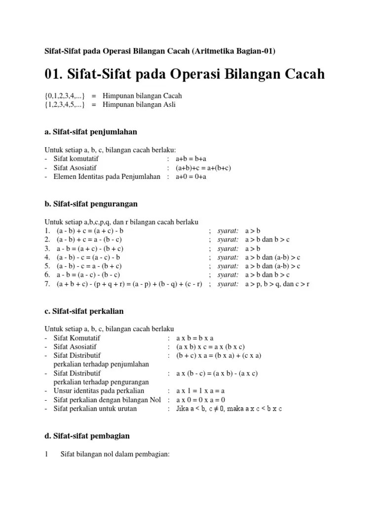 Operasi Bilangan Cacah | PDF