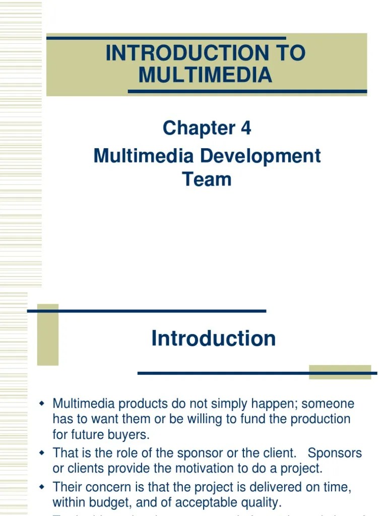 An Overview of the Key Roles and Responsibilities in a Multimedia