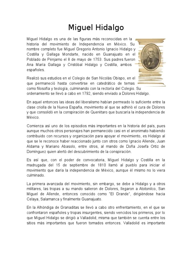 Relato Historico De La Independencia De Mexico Corto Para Niños Hay Niños