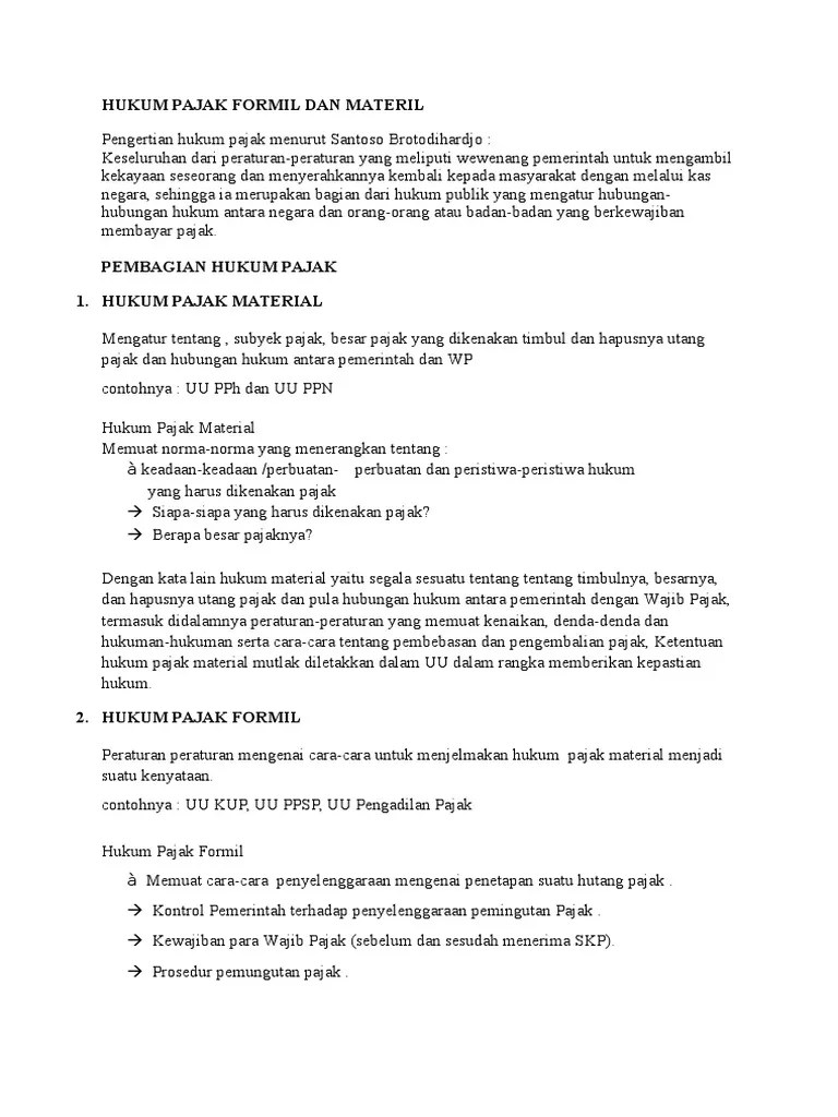 Hukum Pajak Formil Dan Materil | PDF