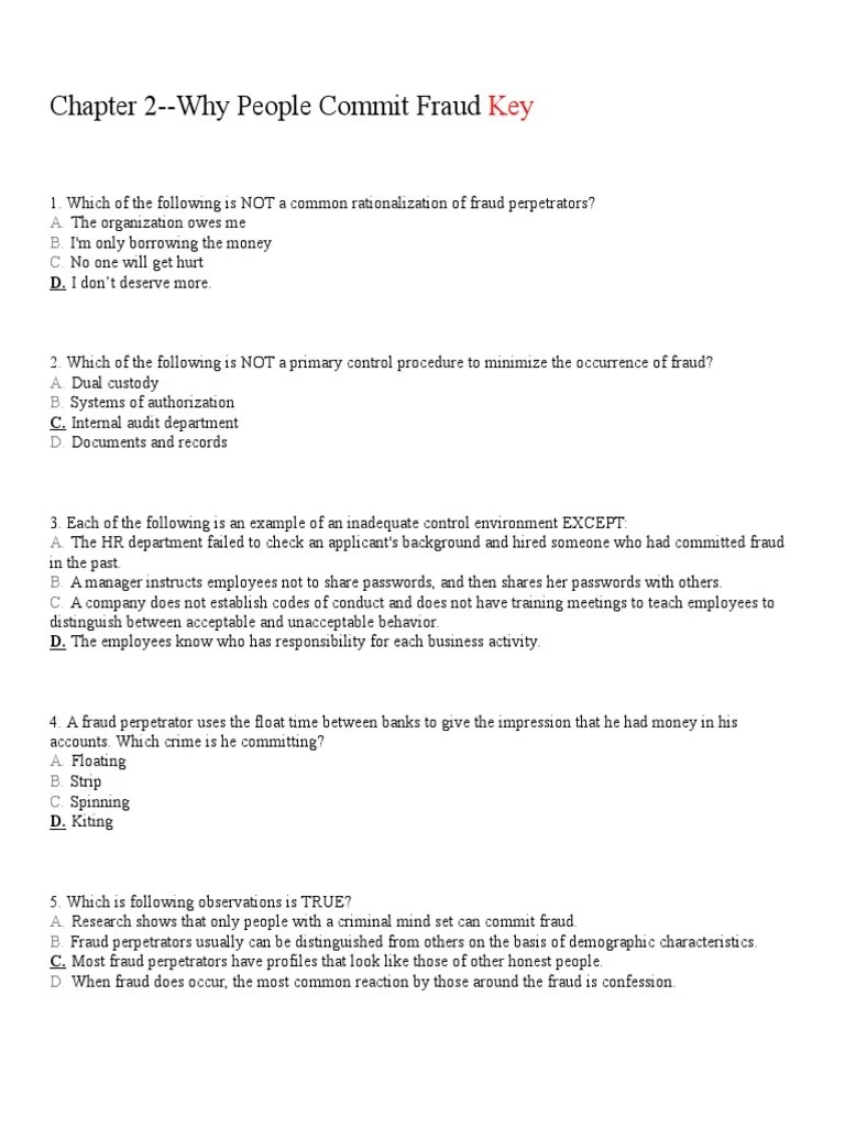 Chapter 2 Why People Commit Fraud Fraud Accounting