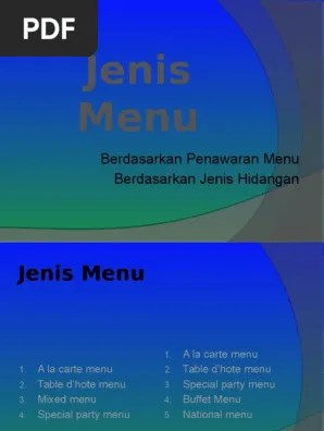 Jenis Menu | PDF