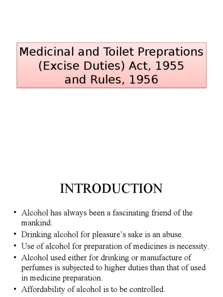 Medicinal and Toilet Preparation Act 1955 PDF