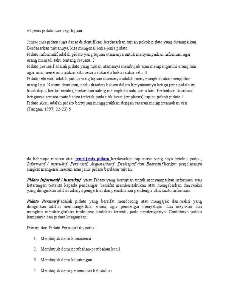 Pidato Persuasif Adalah Jenis Pidato Yg Bertujuan Untuk
