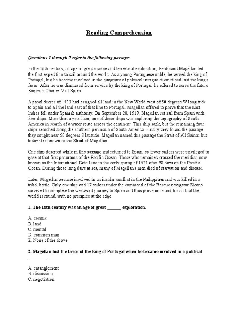 Hesi a2 Entrance Exam Sample _ Reading Comprehension Mount Vesuvius