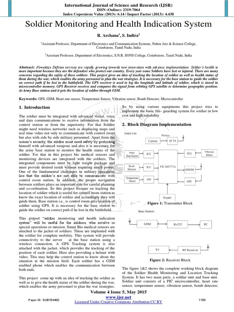 Soldier Monitoring and Health Indication System PDF Piezoelectricity Base Station