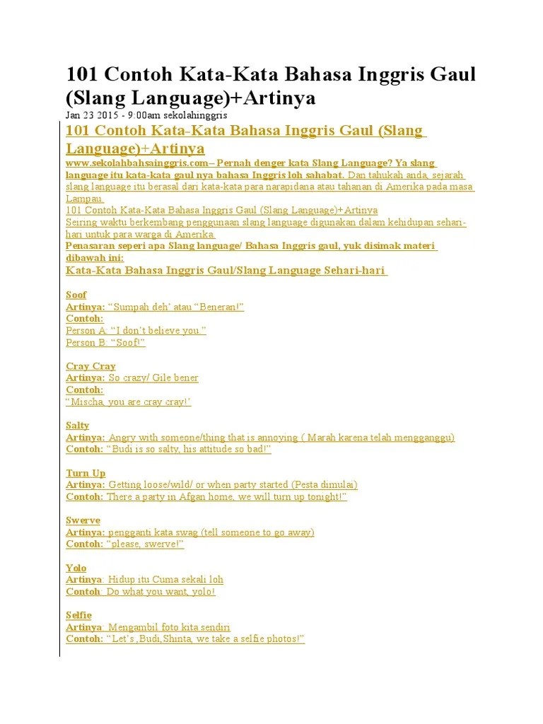 101 Contoh Kata | PDF