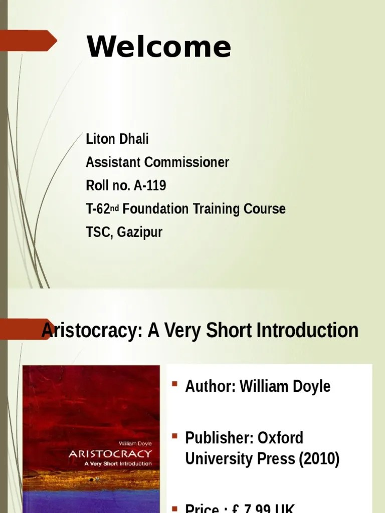 Aristocracy Presentation Behavior University