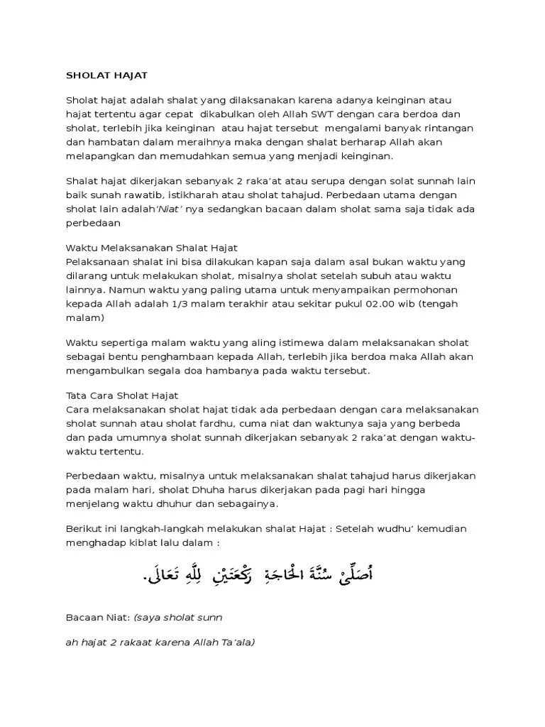 Kapan Waktu Shalat Hajat Dilaksanakan