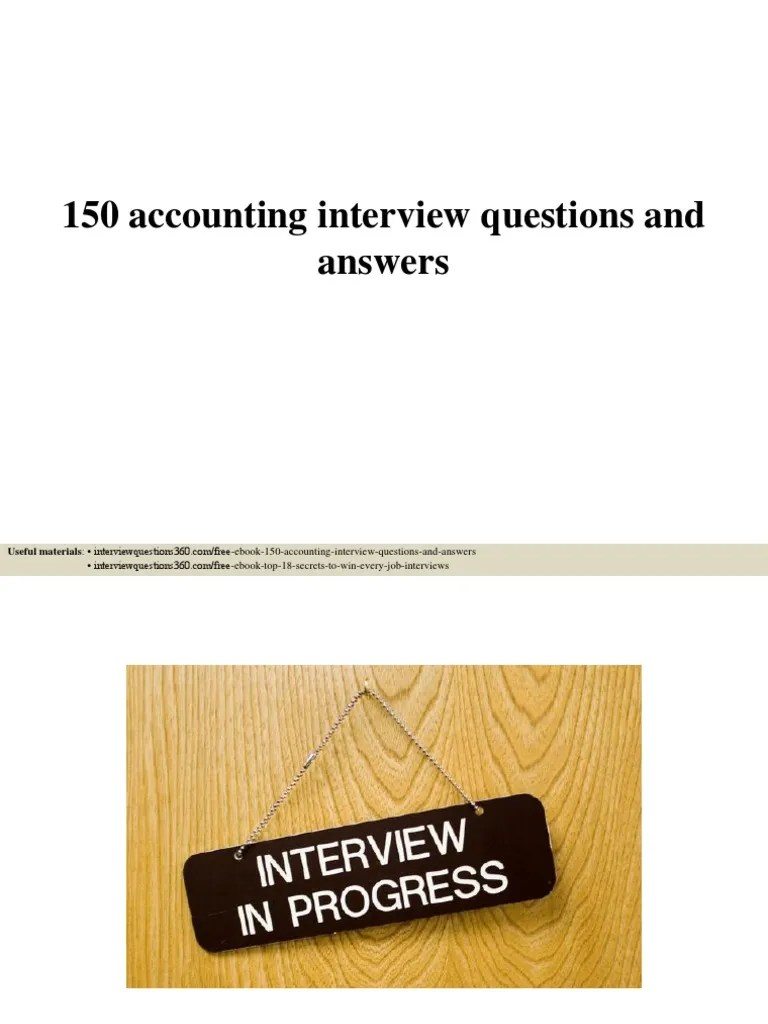 Documents Tips 150 Accounting Interview Questions and Answers PDF