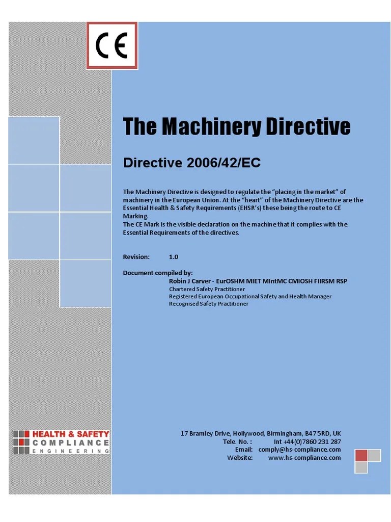 Machinery Directive 2006-42-EC+ Cover | Technology & Engineering | Science