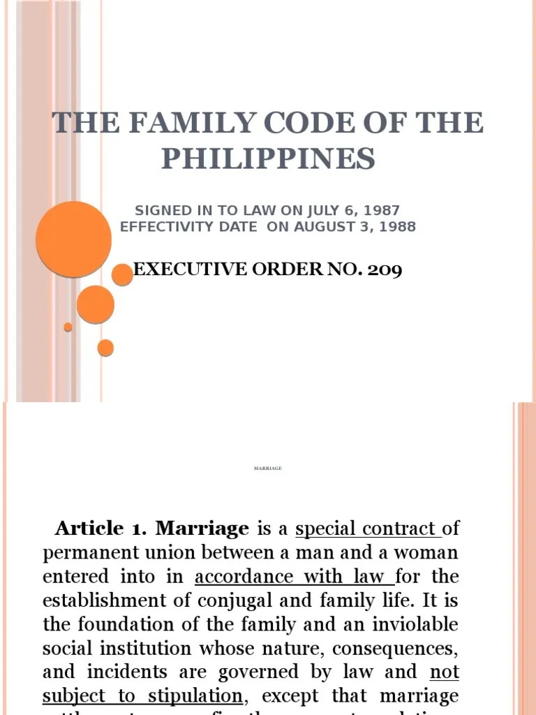 FAMILY CODE OF THE PHILIPPINES.pptx Husband Marriage