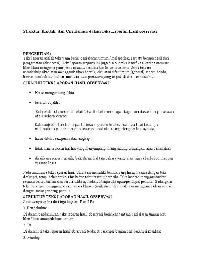 Contoh Teks Laporan Hasil Observasi Tentang Hewan Ayam Beserta Strukturnya  - Berbagai Teks Penting