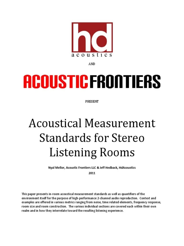 Acoustic Measurement Standards PDF Loudspeaker Sound